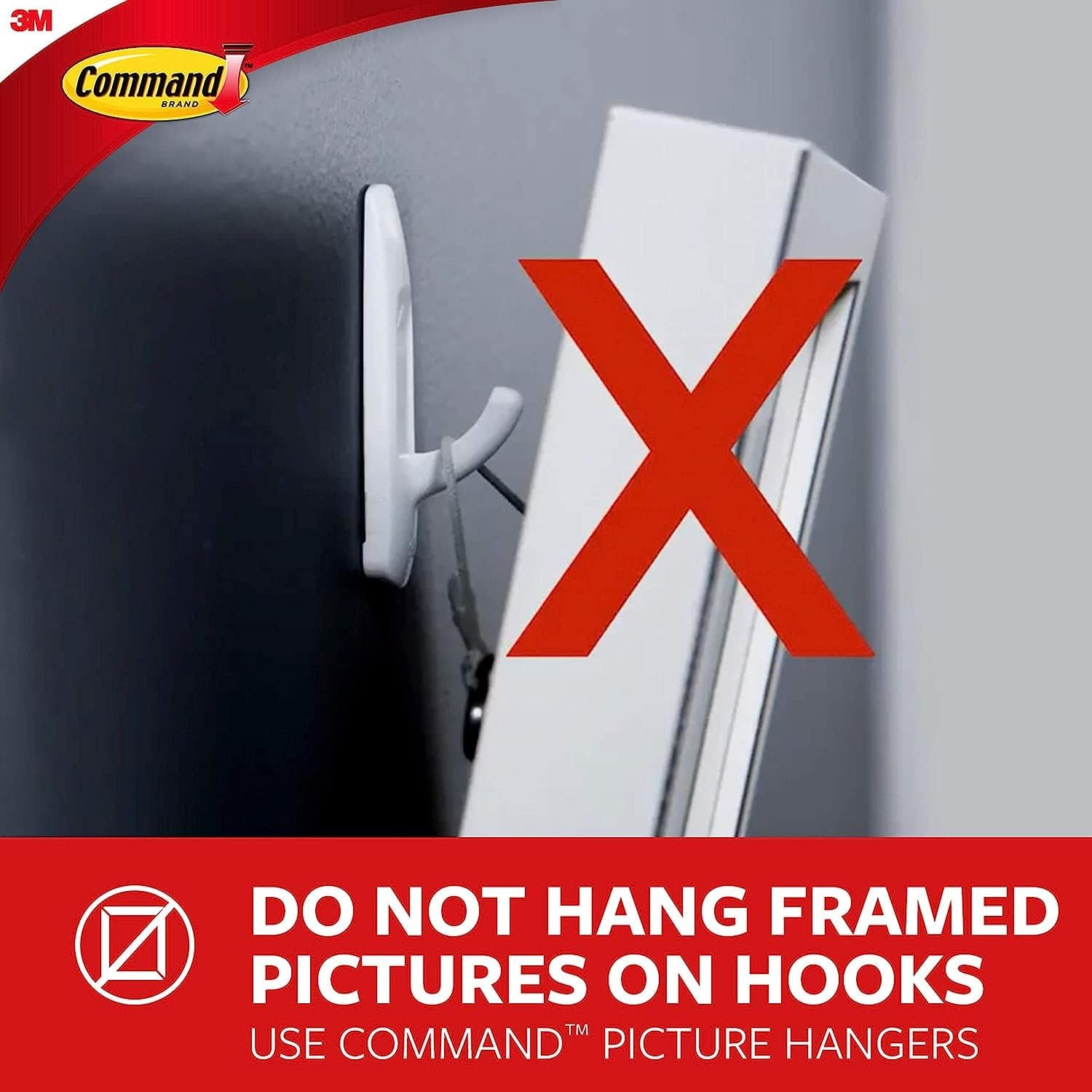 Command 10 lb XL Heavyweight Hook. 2 Wall Hooks and 6 Strips. Damage-Free Hanging with Adhesive. Heavy Duty Hanging Great for Back to School Dorm Organizers - Image 7