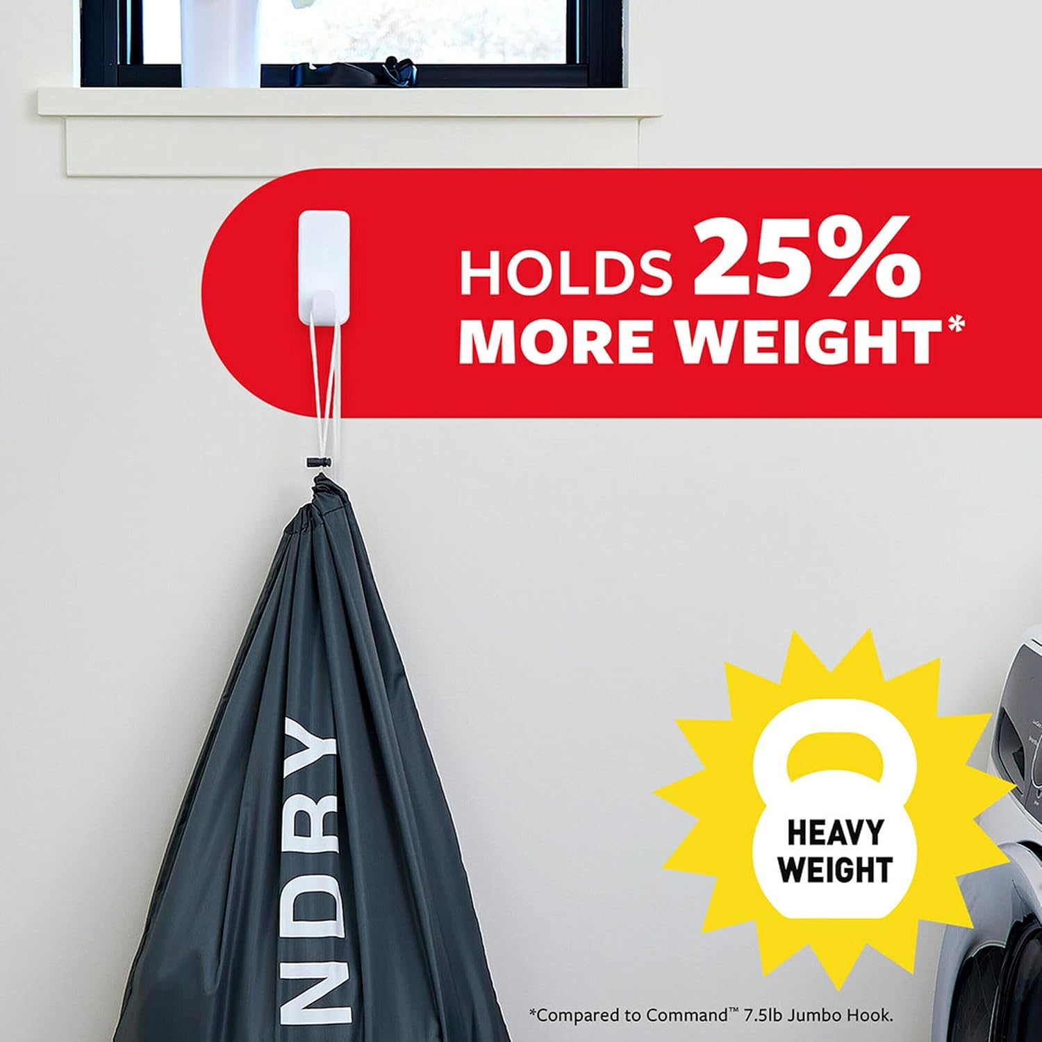 Command 10 lb XL Heavyweight Hook. 2 Wall Hooks and 6 Strips. Damage-Free Hanging with Adhesive. Heavy Duty Hanging Great for Back to School Dorm Organizers - Image 3