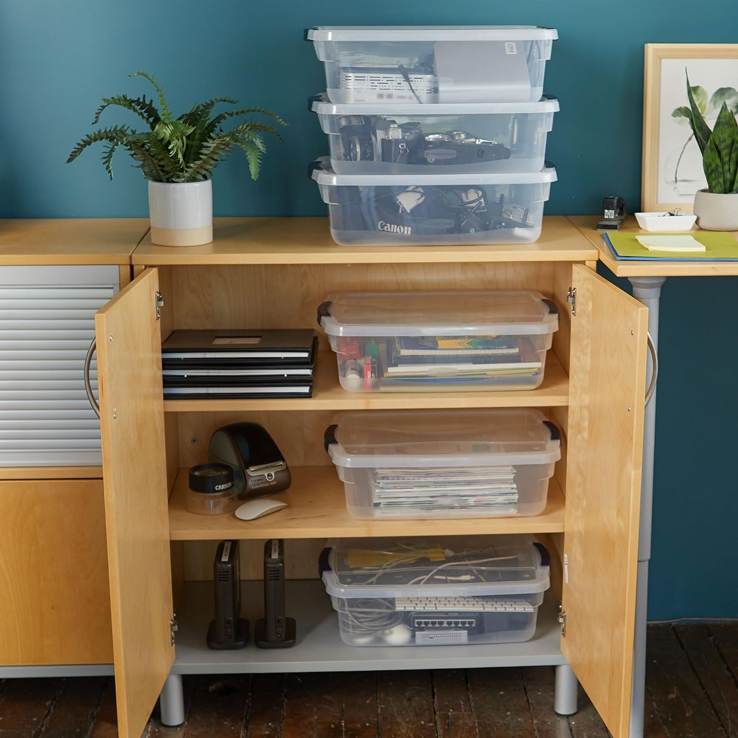 Rubbermaid Cleverstore 17 Qt Clear Storage Bins with Lids. 6-Pack. Stackable. BPA-Free. Made in USA - Image 5