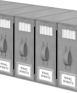 Criusia Bed Sheet Organizers and Storage. 6 Pack Foldable Linen Closet Organizer Box – Bedding Holder for Sheet Set (King/Queen Sizes). Duvet Covers. Blankets (Grey)